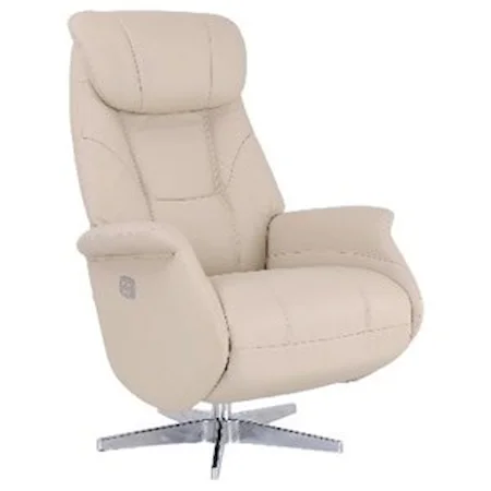 Contemporary European Style Power Reclining Chair with Metal Base